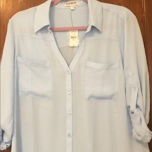 Light blue button up